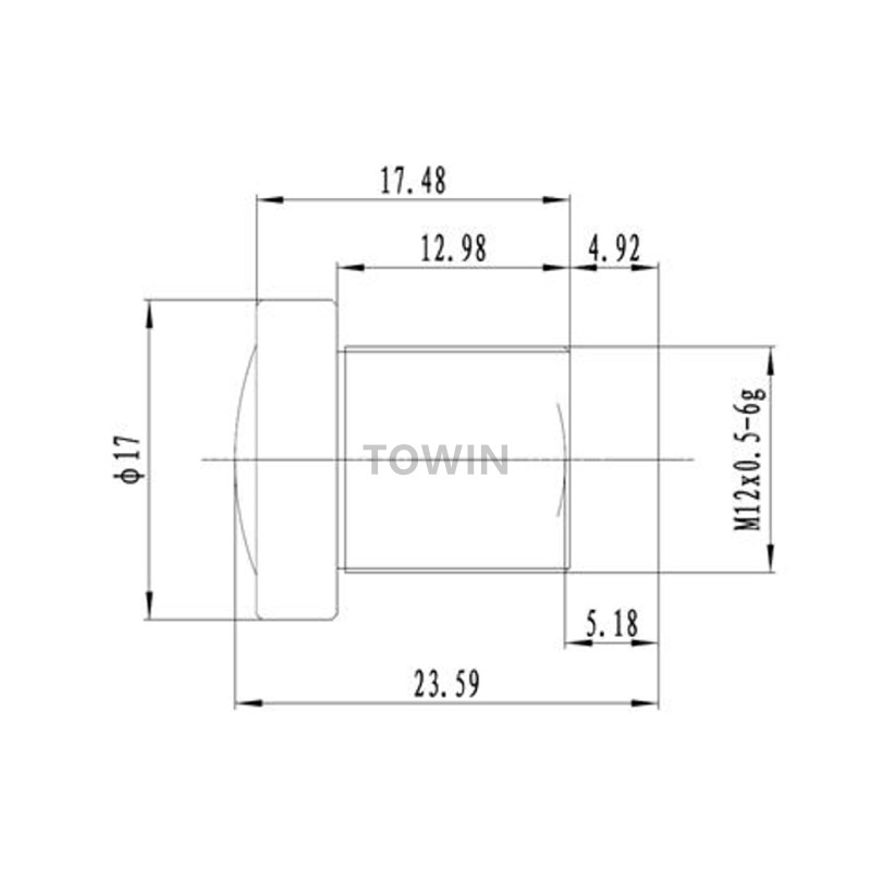 HD CCTV Wide Angle M12 S-mount board lens 2.3mm - TowinLens